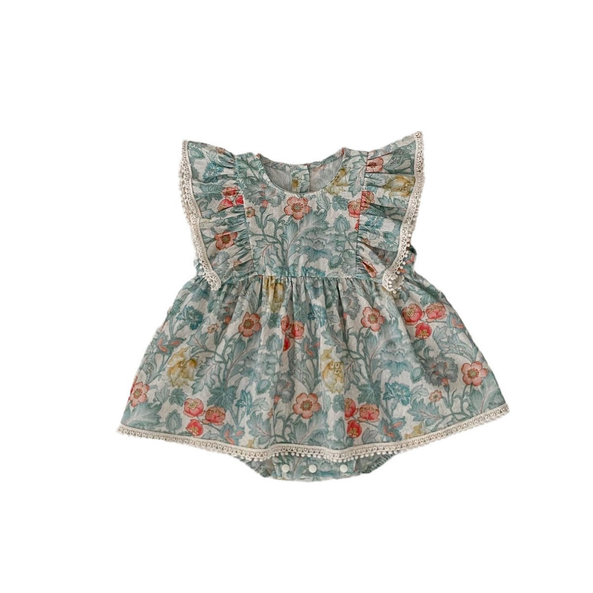 Baby Girls Flower Print Rompers Wholesale 240409168