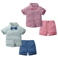 Load image into Gallery viewer, 2 Pieces Set Baby Kid Boys Polka dots Shirts And Solid Color Shorts Wholesale 240409171
