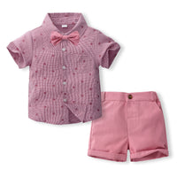 Load image into Gallery viewer, 2 Pieces Set Baby Kid Boys Polka dots Shirts And Solid Color Shorts Wholesale 240409171
