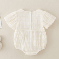 Load image into Gallery viewer, Baby Girls Solid Color Bow Rompers Wholesale 240409175
