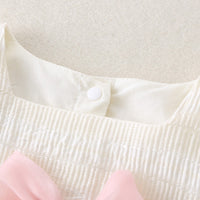 Load image into Gallery viewer, Baby Girls Solid Color Bow Rompers Wholesale 240409175
