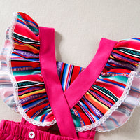 Load image into Gallery viewer, Baby Girls Color-blocking Rompers Wholesale 240409178
