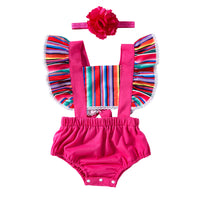 Load image into Gallery viewer, Baby Girls Color-blocking Rompers Wholesale 240409178
