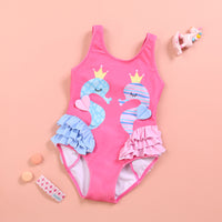 Load image into Gallery viewer, Baby Kid Girls Cartoon Print Beach Swimwears Wholesale 24040918
