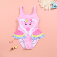 Load image into Gallery viewer, Baby Kid Girls Cartoon Print Beach Swimwears Wholesale 24040918
