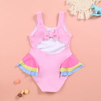 Load image into Gallery viewer, Baby Kid Girls Cartoon Print Beach Swimwears Wholesale 24040918
