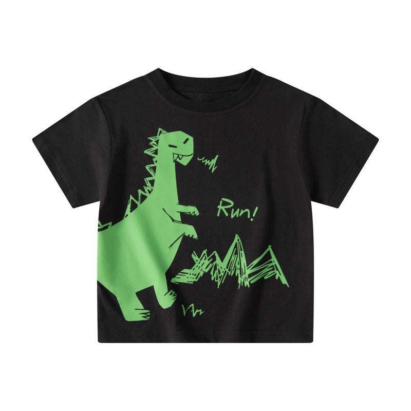 Baby Kid Boys Dinosaur Cartoon Print Tops Wholesale 240409182