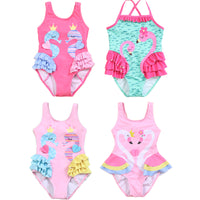 Load image into Gallery viewer, Baby Kid Girls Cartoon Print Beach Swimwears Wholesale 24040918
