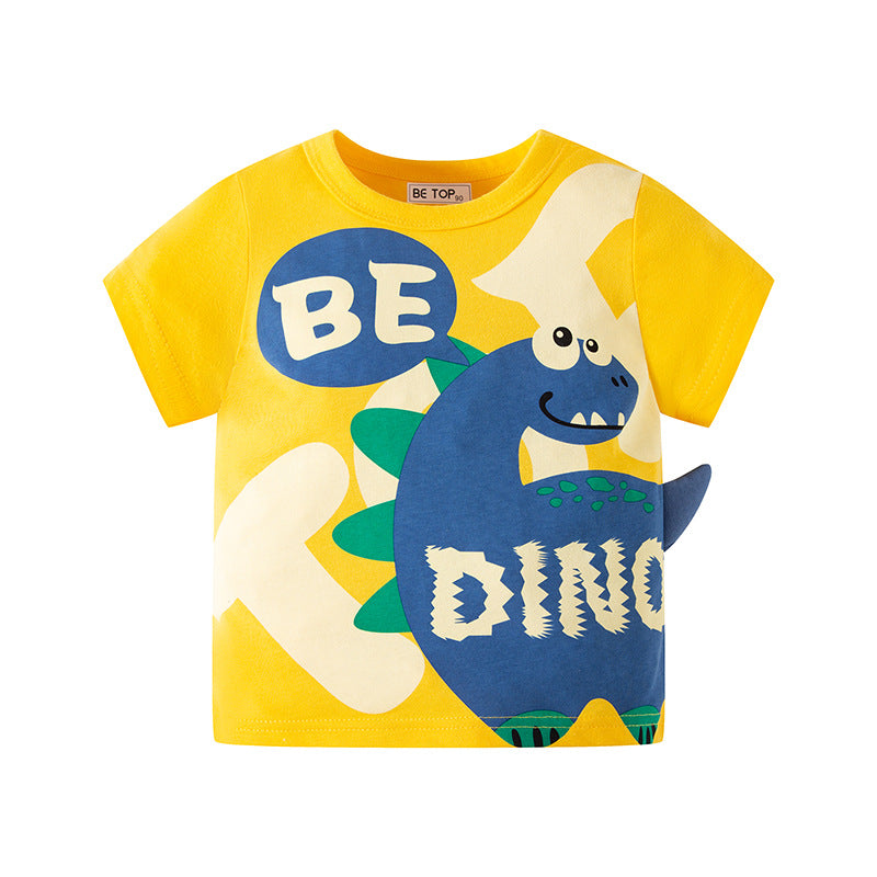 Baby Kid Boys Letters Dinosaur Tops Wholesale 24040920