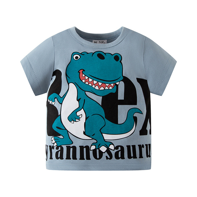 Baby Kid Boys Dinosaur Print Tops Wholesale 24040921