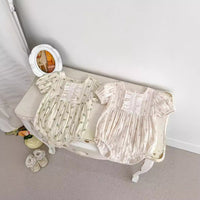 Load image into Gallery viewer, Baby Girls Flower Print Rompers Wholesale 240409215

