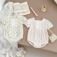 Load image into Gallery viewer, Baby Girls Flower Print Rompers Wholesale 240409215
