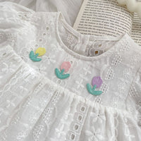 Load image into Gallery viewer, Baby Kid Girls Solid Color Flower Embroidered Dresses Wholesale 240409222
