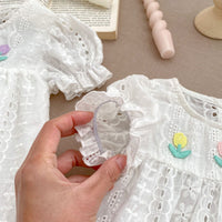 Load image into Gallery viewer, Baby Kid Girls Solid Color Flower Embroidered Dresses Wholesale 240409222
