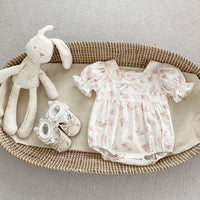 Load image into Gallery viewer, Baby Girls Flower Print Rompers Wholesale 240409223

