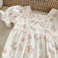 Load image into Gallery viewer, Baby Girls Flower Print Rompers Wholesale 240409223
