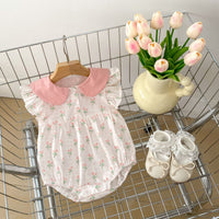 Load image into Gallery viewer, Baby Girls Letters Print Rompers Wholesale 240409227
