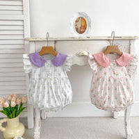 Load image into Gallery viewer, Baby Girls Letters Print Rompers Wholesale 240409227
