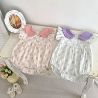 Load image into Gallery viewer, Baby Girls Letters Print Rompers Wholesale 240409227

