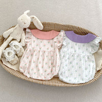 Load image into Gallery viewer, Baby Girls Letters Print Rompers Wholesale 240409227
