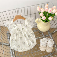 Load image into Gallery viewer, Baby Girls Flower Print Rompers Wholesale 240409229
