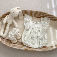 Load image into Gallery viewer, Baby Girls Flower Print Rompers Wholesale 240409229
