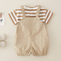 Load image into Gallery viewer, 2 Pieces Set Baby Kid Girls Striped Tops And Letters Rompers Wholesale 240409230
