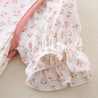 Load image into Gallery viewer, 2 Pieces Set Baby Kid Girls Flower Print Tops And Solid Color Shorts Wholesale 240409231
