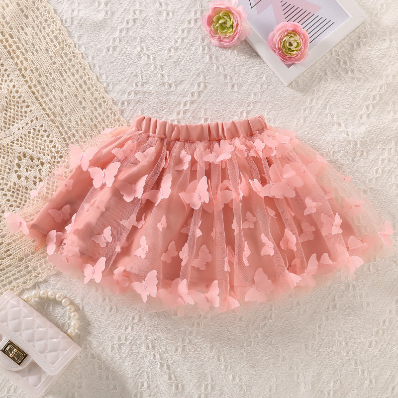 Baby Kid Girls Solid Color Butterfly Skirts Wholesale 240409232