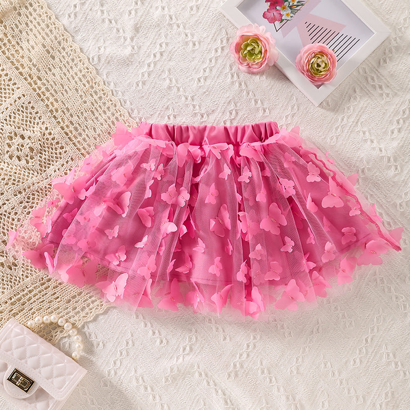 Baby Kid Girls Solid Color Butterfly Skirts Wholesale 240409232