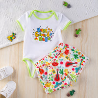 Load image into Gallery viewer, 2 Pieces Set Baby Girls Boys Letters Rompers And Cartoon Shorts Wholesale 240409233
