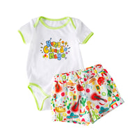 Load image into Gallery viewer, 2 Pieces Set Baby Girls Boys Letters Rompers And Cartoon Shorts Wholesale 240409233
