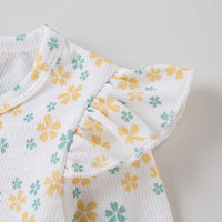 Load image into Gallery viewer, 2 Pieces Set Baby Kid Girls Flower Tops And Solid Color Dresses Wholesale 240409239
