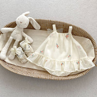 Load image into Gallery viewer, Baby Girls Flower Embroidered Dresses Wholesale 240409241
