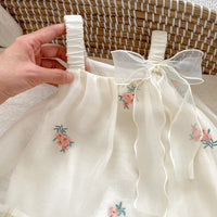 Load image into Gallery viewer, Baby Girls Flower Embroidered Dresses Wholesale 240409241
