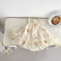 Load image into Gallery viewer, Baby Girls Flower Embroidered Dresses Wholesale 240409241
