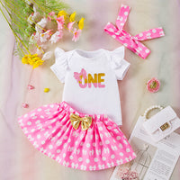 Load image into Gallery viewer, 2 Pieces Set Baby Girls Letters Rompers And Bow Skirts Wholesale 240409243
