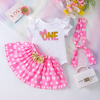 Load image into Gallery viewer, 2 Pieces Set Baby Girls Letters Rompers And Bow Skirts Wholesale 240409243
