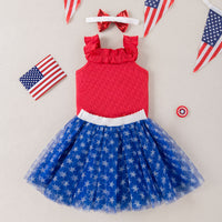 Load image into Gallery viewer, 2 Pieces Set Baby Girls Independence Day Letters Tank Tops And Star Skirts Wholesale 240409246
