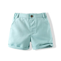 Load image into Gallery viewer, 2 Pieces Set Baby Kid Boys Solid Color Shirts And Shorts Wholesale 240409257
