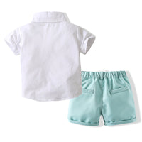 Load image into Gallery viewer, 2 Pieces Set Baby Kid Boys Solid Color Shirts And Shorts Wholesale 240409257
