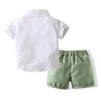 Load image into Gallery viewer, 2 Pieces Set Baby Kid Boys Solid Color Shirts And Shorts Wholesale 240409257
