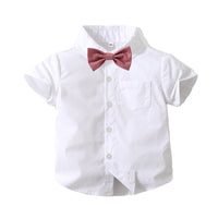 Load image into Gallery viewer, 2 Pieces Set Baby Kid Boys Solid Color Shirts And Shorts Wholesale 240409257
