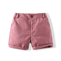 Load image into Gallery viewer, 2 Pieces Set Baby Kid Boys Solid Color Shirts And Shorts Wholesale 240409257
