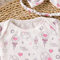 Load image into Gallery viewer, 2 Pieces Set Baby Girls Cartoon Print Rompers And Solid Color Skirts Wholesale 240409264
