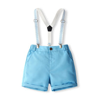 Load image into Gallery viewer, 2 Pieces Set Baby Kid Boys Solid Color Shirts And Shorts Wholesale 240409266
