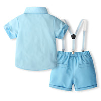 Load image into Gallery viewer, 2 Pieces Set Baby Kid Boys Solid Color Shirts And Shorts Wholesale 240409266
