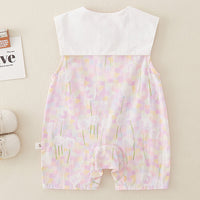 Load image into Gallery viewer, Baby Girls Color-blocking Flower Rompers Wholesale 240409268
