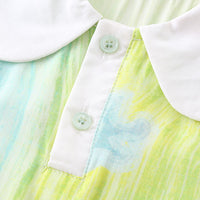Load image into Gallery viewer, Baby Girls Color-blocking Flower Rompers Wholesale 240409268
