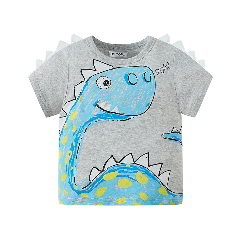 Baby Kid Boys Letters Dinosaur Tops Wholesale 24040927